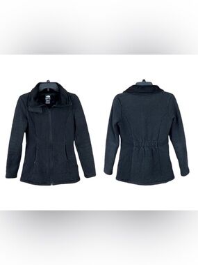 The North Face Jacket Black Quilted Fleece Full Front Zip front zip pockets XS